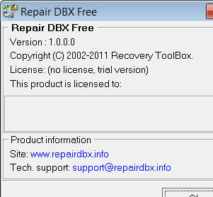 Repair DBX Free Screenshot 1