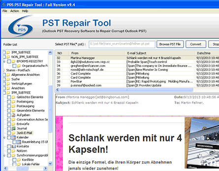 Outlook 2010 PST Recovery Screenshot 1