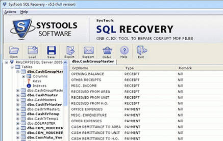 Corrupt MDF File Recovery Screenshot 1