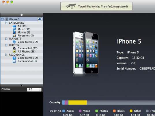 Tipard iPad to Mac Transfer Screenshot 1