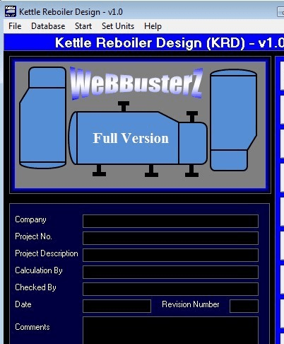 Kettle Reboiler Design Screenshot 1