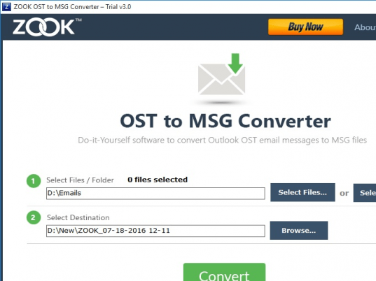 ZOOK OST to MSG Converter Screenshot 1