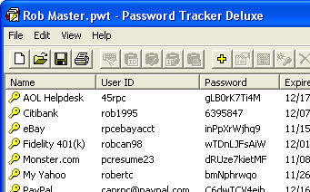 Password Tracker Deluxe Screenshot 1