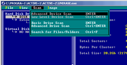 Active@ UNERASER for DOS Screenshot 1