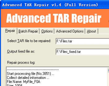 Advanced TAR Repair Screenshot 1
