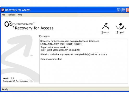 Recovery for Access Screenshot 1