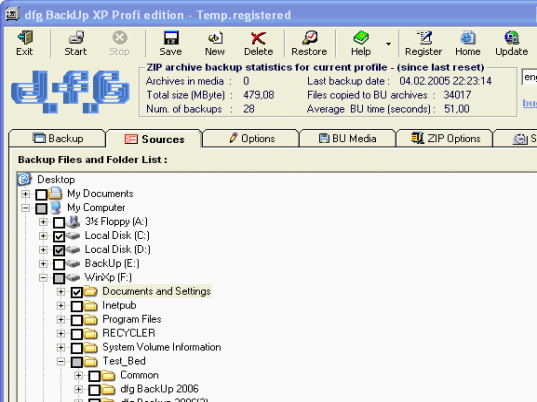 dfg BackUp XP Screenshot 1