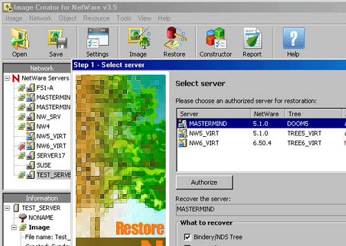 Novell NetWare Revisor Screenshot 1