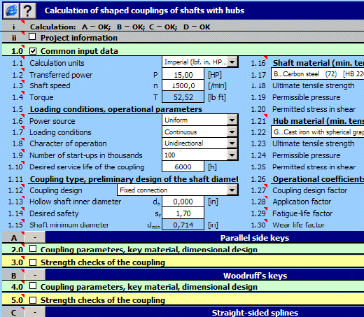 MITCalc - Shaft connection Screenshot 1