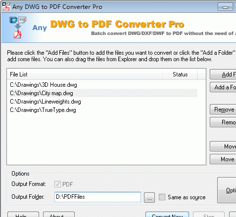 DWG to PDF Converter Pro 2008.3 Screenshot 1
