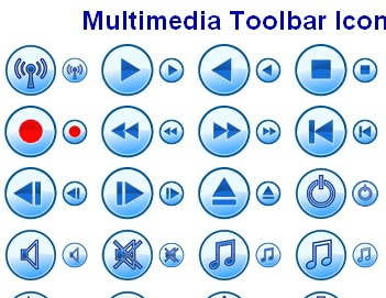 Multimedia Toolbar Icons Screenshot 1