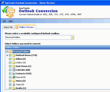 PST File Conversion Screenshot 1