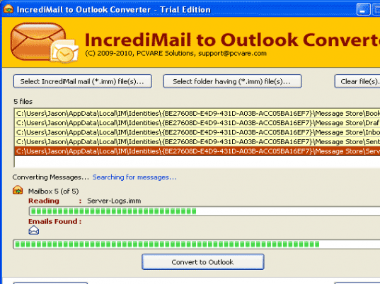 Convert Incredimail to Outlook Screenshot 1