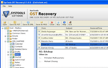 Converting OST Data to PST Data Screenshot 1
