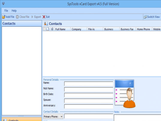 Outlook 2007 Contacts Migration Screenshot 1