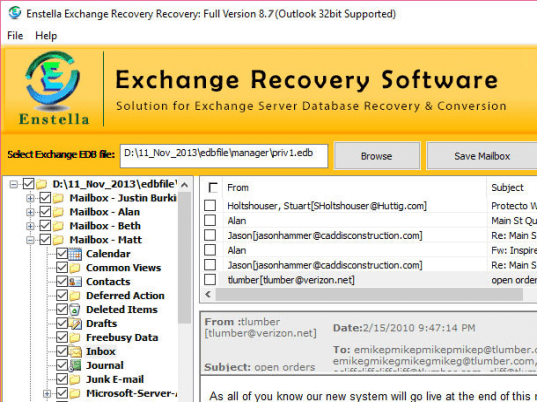 Microsoft Exchange Recovery Screenshot 1