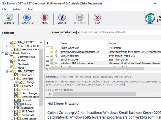 OST to Outlook Database Converter Screenshot 1