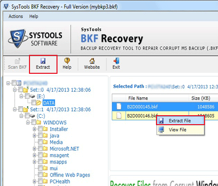 Recover Few Files from Backup File Screenshot 1