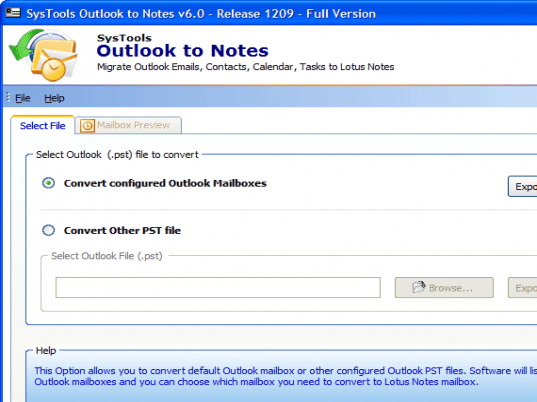 PST Database to NSF Conversion Screenshot 1