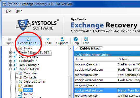 Quick Exchange Mailbox Recovery Screenshot 1