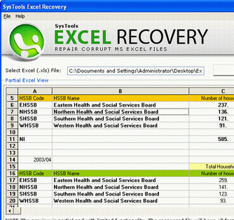 Repair Corrupt Excel Worksheet Screenshot 1