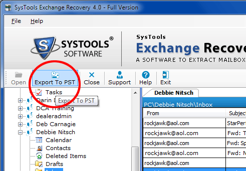 Recover Exchange Backup Database Screenshot 1