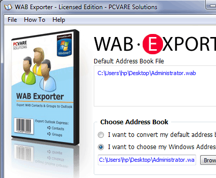 WAB Conversion to Outlook Screenshot 1