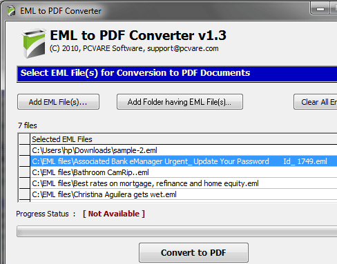 Mac Mail to PDF Converter Screenshot 1