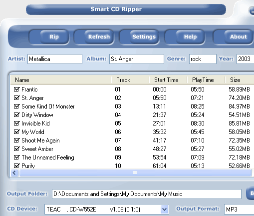 Smart CD Ripper PRO Screenshot 1