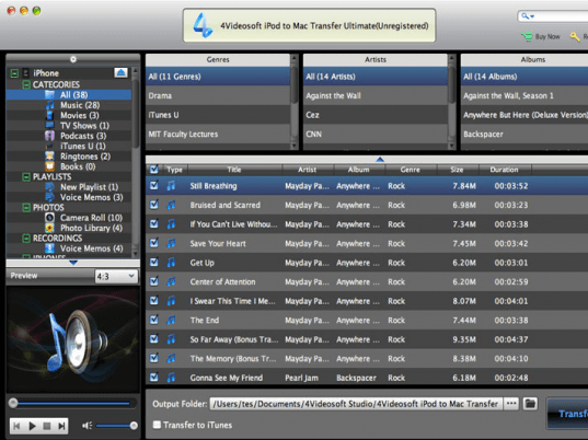 4Videosoft iPod to Mac Transfer Ultimate Screenshot 1