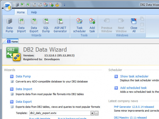 DB2 Data Wizard Screenshot 1