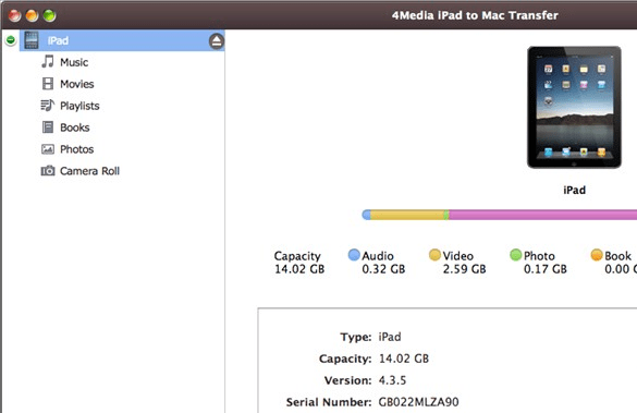 4Media iPad to Mac Transfer Screenshot 1