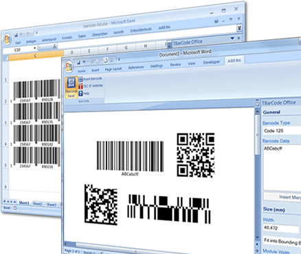 Barcode Word/Excel Add-In TBarCode Office Screenshot 1