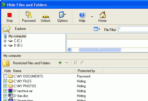 Hide Files & Folders Screenshot 1