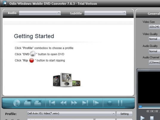 Odin Windows Mobile DVD Converter Screenshot 1