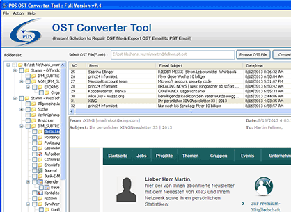 Extract OST File to PST File Screenshot 1
