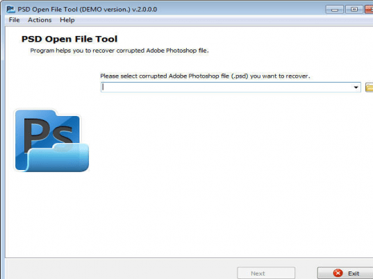 PSD Open File Tool Screenshot 1