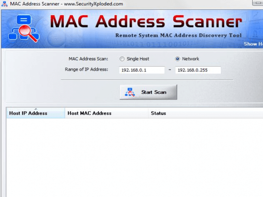 Mac address scanner Screenshot 1