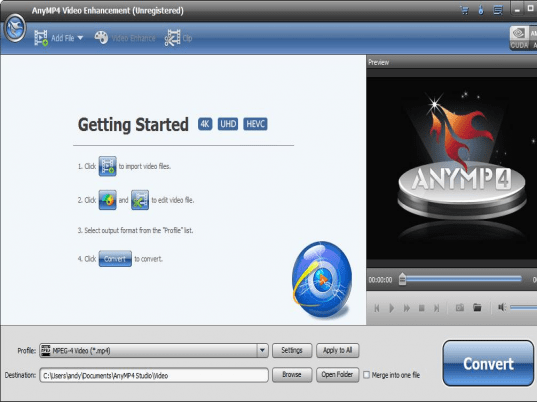 AnyMP4 Video Enhancement Screenshot 1