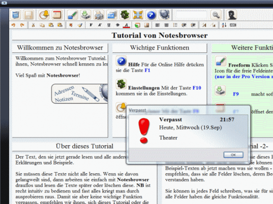 Notesbrowser Free! Screenshot 1