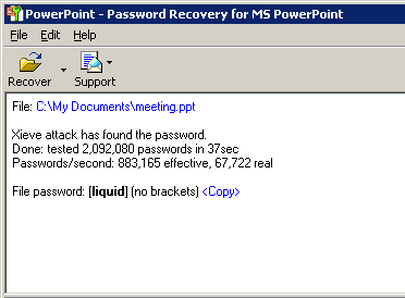 Powerpoint Password Recovery Key Screenshot 1