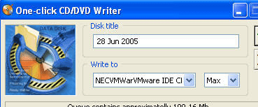 One-click CD/DVD Writer Screenshot 1