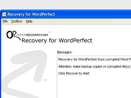WordPerfectRecovery Screenshot 1