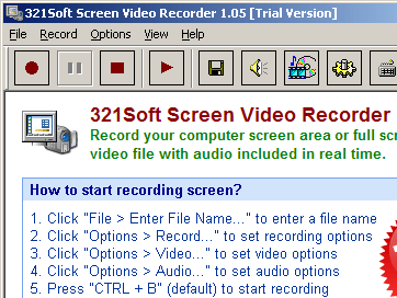 321Soft Screen Video Recorder Screenshot 1