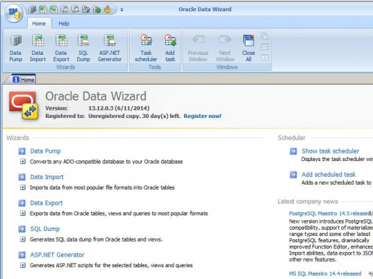 Oracle Data Wizard Screenshot 1