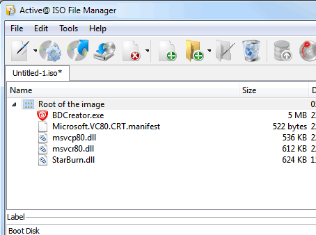 Active ISO File Manager Screenshot 1