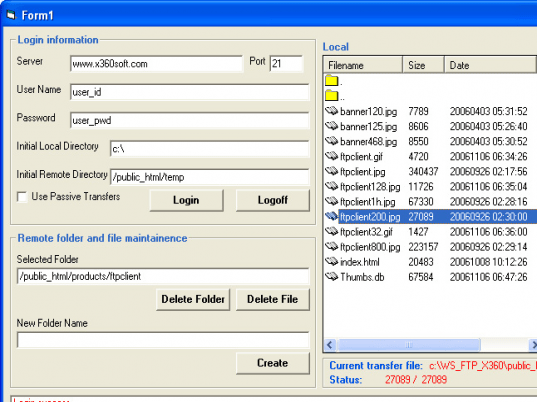 X360 Ftp ActiveX OCX Site License Screenshot 1