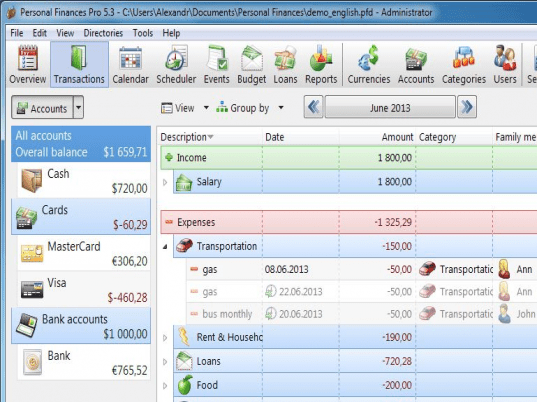 Personal Finances Screenshot 1