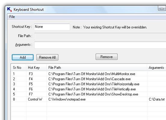 Keyboard Shortcut Screenshot 1