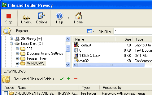 File and Folder Privacy Screenshot 1